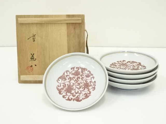 JAPANESE PORCELAIN KUTANI WARE / SERVING PLATE SET OF 5 